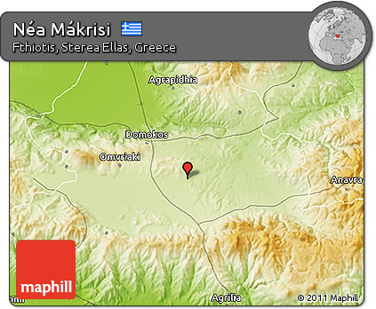 Physical 3D Map of Néa Mákrisi