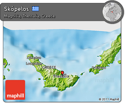 Physical 3D Map of Skópelos