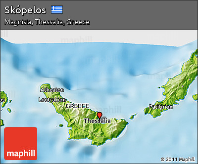 Physical 3D Map of Skópelos
