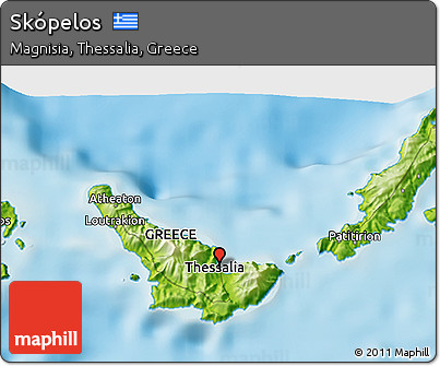 Physical 3D Map of Skópelos