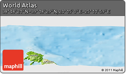 Physical Panoramic Map of the Area around 39° 3' 25" N, 24° 43' 30" E