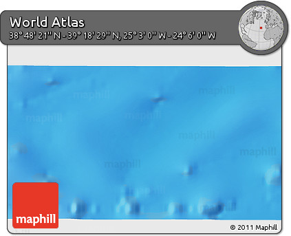 Physical 3D Map of the Area around 39° 3' 25" N, 24° 34' 30" W