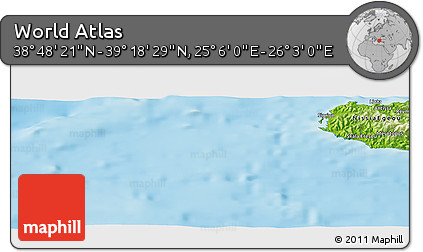 Physical Panoramic Map of the Area around 39° 3' 25" N, 25° 34' 30" E