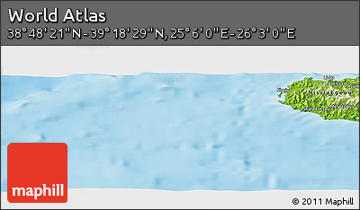 Physical Panoramic Map of the Area around 39° 3' 25" N, 25° 34' 30" E