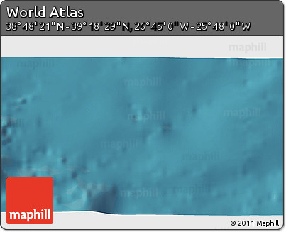 Satellite 3D Map of the Area around 39° 3' 25" N, 26° 16' 29" W
