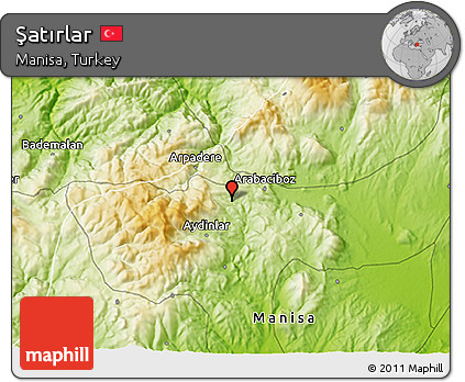 Physical 3D Map of Şatırlar