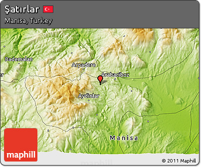Physical 3D Map of Şatırlar