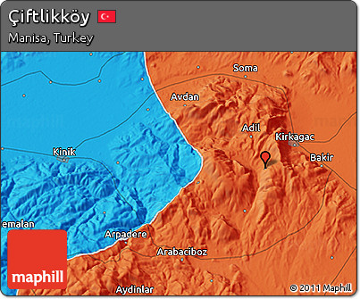 Political 3D Map of Çiftlikköy