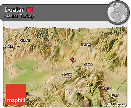 Satellite 3D Map of Dualar