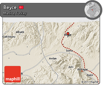 Shaded Relief 3D Map of Beyce