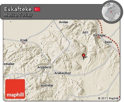 Shaded Relief 3D Map of Evkafteke