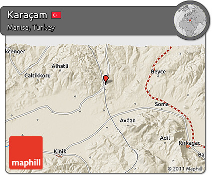 Shaded Relief 3D Map of Karaçam