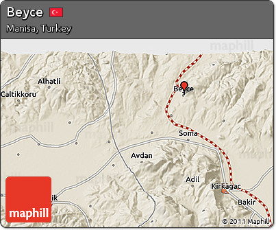 Shaded Relief 3D Map of Beyce