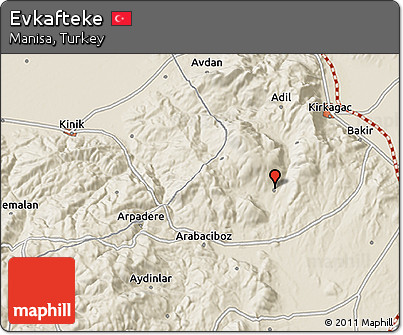 Shaded Relief 3D Map of Evkafteke