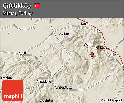 Shaded Relief 3D Map of Çiftlikköy