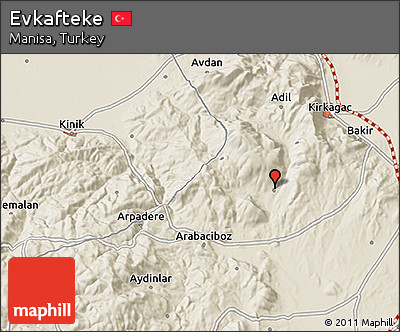Shaded Relief 3D Map of Evkafteke