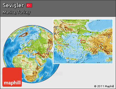 Physical Location Map of Sevişler