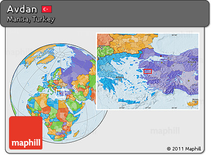 Political Location Map of Avdan