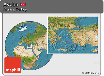 Satellite Location Map of Avdan