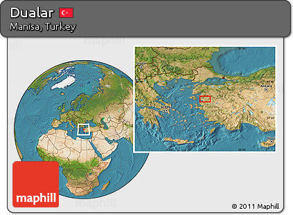 Satellite Location Map of Dualar