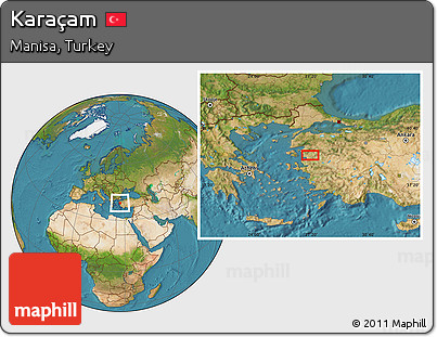 Satellite Location Map of Karaçam