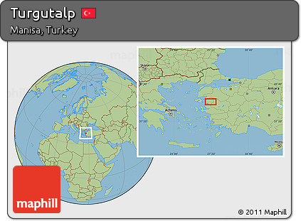 Savanna Style Location Map of Turgutalp