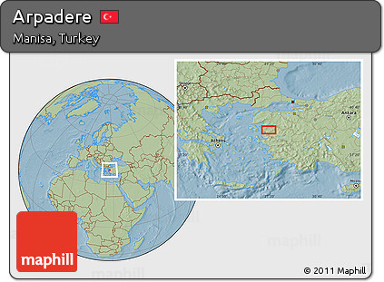 Savanna Style Location Map of Arpadere, hill shading