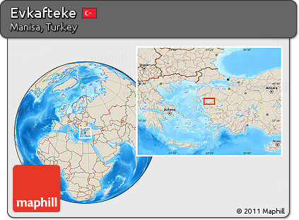Shaded Relief Location Map of Evkafteke