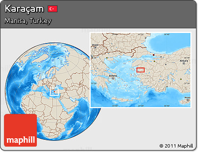Shaded Relief Location Map of Karaçam