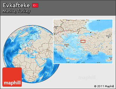 Shaded Relief Location Map of Evkafteke
