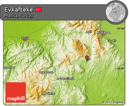 Physical Map of Evkafteke