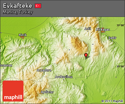 Physical Map of Evkafteke