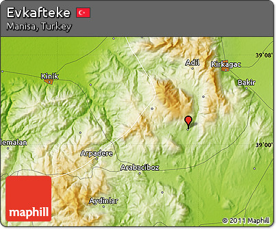 Physical Map of Evkafteke