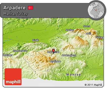Physical Panoramic Map of Arpadere