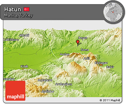 Physical Panoramic Map of Hatun