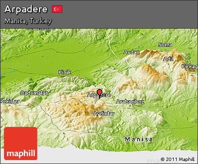 Physical Panoramic Map of Arpadere