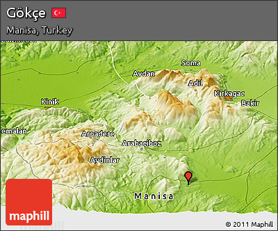 Physical Panoramic Map of Gökçe