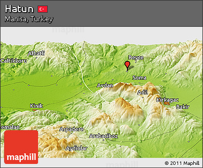 Physical Panoramic Map of Hatun