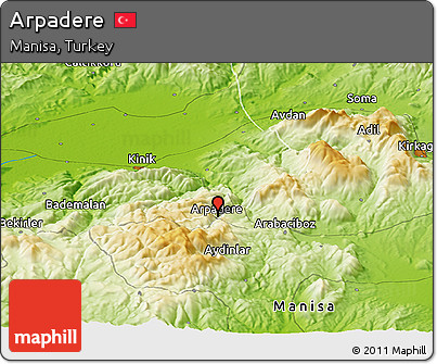Physical Panoramic Map of Arpadere