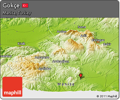Physical Panoramic Map of Gökçe