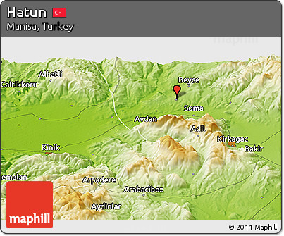 Physical Panoramic Map of Hatun