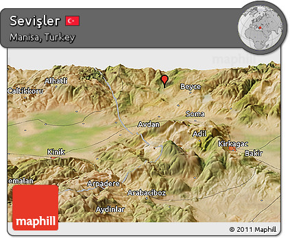 Satellite Panoramic Map of Sevişler
