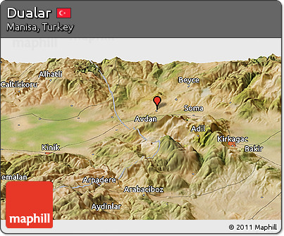 Satellite Panoramic Map of Dualar