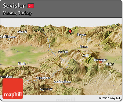 Satellite Panoramic Map of Sevişler