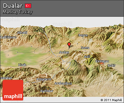 Satellite Panoramic Map of Dualar