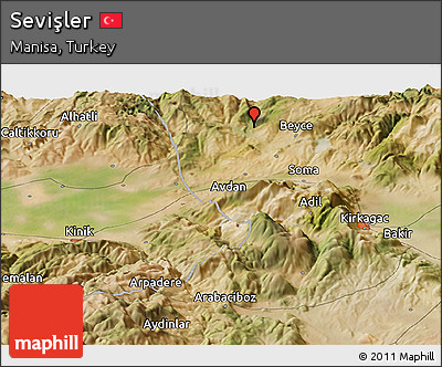 Satellite Panoramic Map of Sevişler