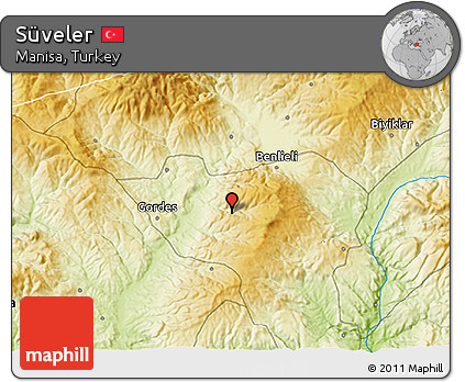Physical 3D Map of Süveler