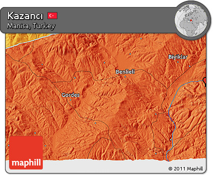 Political 3D Map of Kazancı