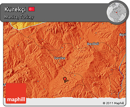 Political 3D Map of Kürekçi