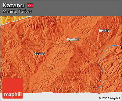 Political 3D Map of Kazancı